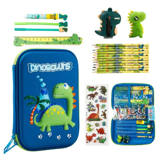 Kit de Útiles Escolares Dino y Unicornio - 26 Piezas (Un Set)