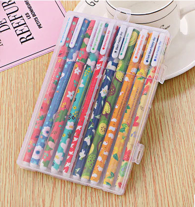 Set de Bolígrafos de Gel de 10 Colores para Útiles Escolares