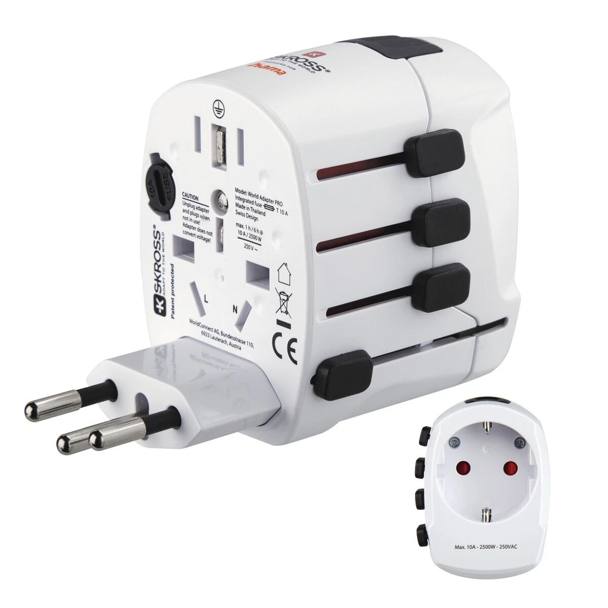 Universal Adapter Hama TRAVEL White-0