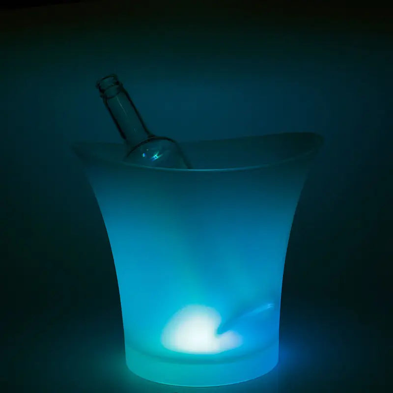 Cubo de Hielo de Plástico Redondo con Iluminación LED