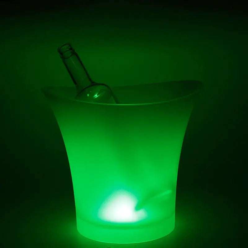 Cubo de Hielo de Plástico Redondo con Iluminación LED