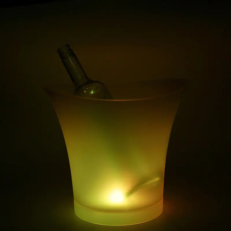 Cubo de Hielo de Plástico Redondo con Iluminación LED