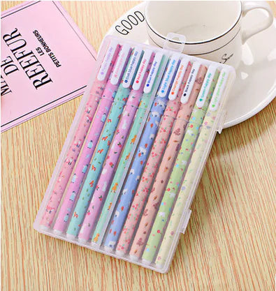 Set de Bolígrafos de Gel de 10 Colores para Útiles Escolares