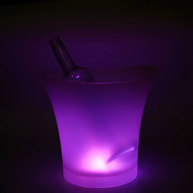 Cubo de Hielo de Plástico Redondo con Iluminación LED